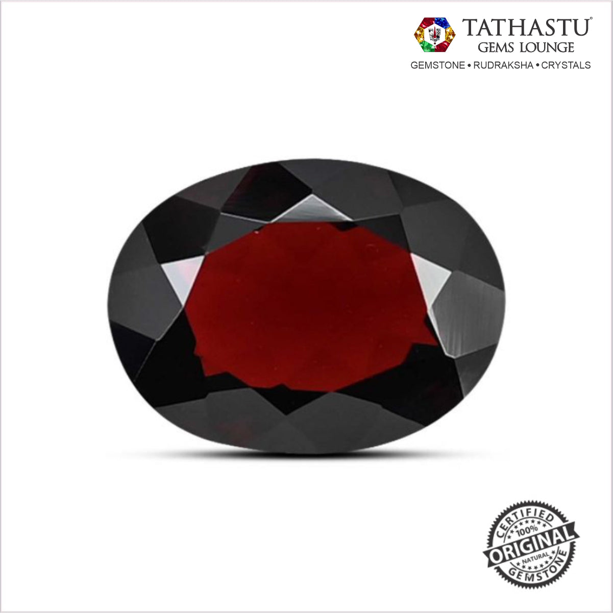 Natural Red Garnet Raktmani 7.25 Carat certified gemstone