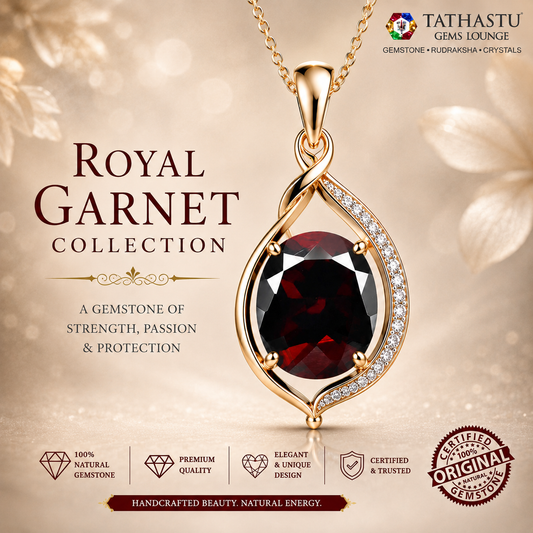 Natural Red Garnet Raktmani 7.25 Carat Pendant