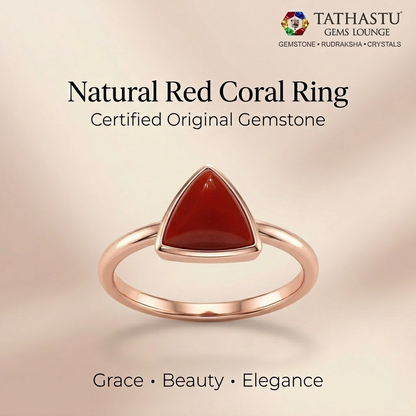 Natural Red Coral (Moonga) Triangle 5.30 Carat – 100% Original Mars (Mangal) Gemstone for Strength & Courage