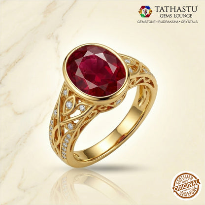 Natural Red Ruby (Manik) 5.51 Carat – 100% Original & Lab Certified Sun (Surya) Gemstone for Power & Confidence