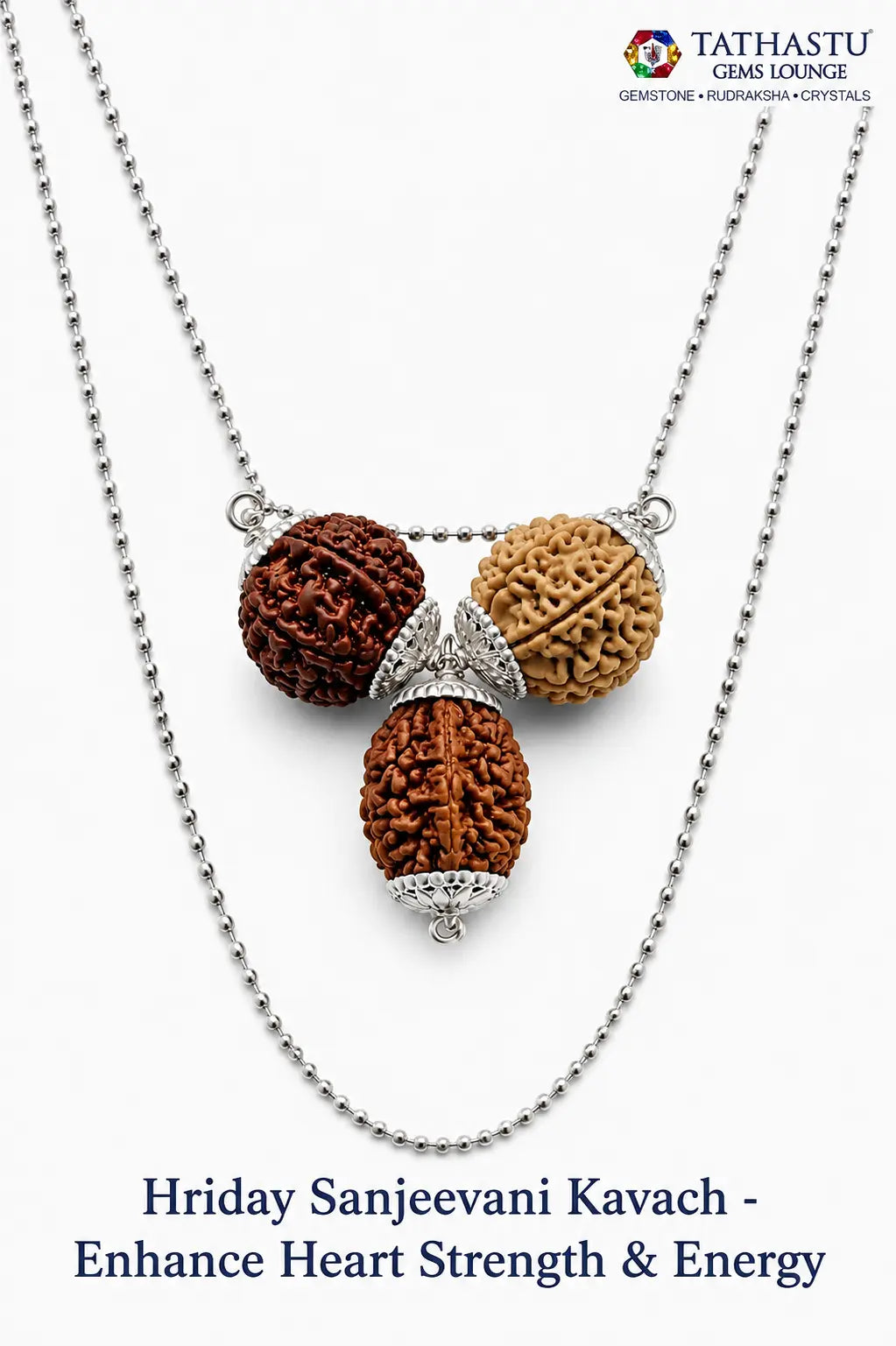 Abhimantrit Hriday Sanjeevani Rudraksha Kavach to enhance heart strength, energy, and vitality - Tathastu Gems Lounge