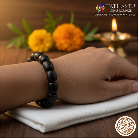 Certified Karungali Bracelet (8mm) | Natural Black Ebony Wood Beads for Success & Wealth