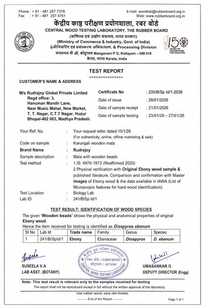 Lab certified karungali mala silver capped