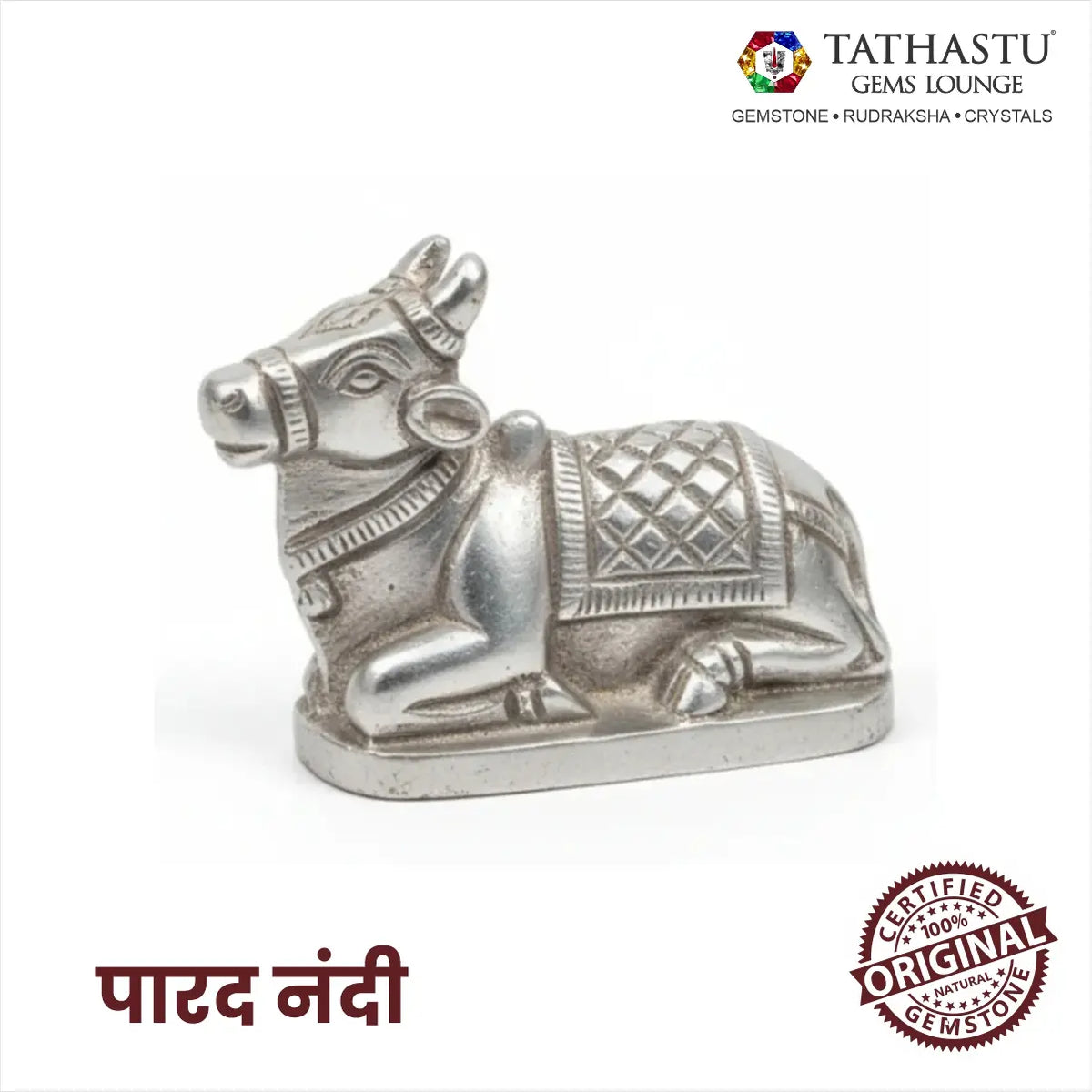 Original Parad Nandi idol made of pure mercury metal - Tathastu Gems Lounge