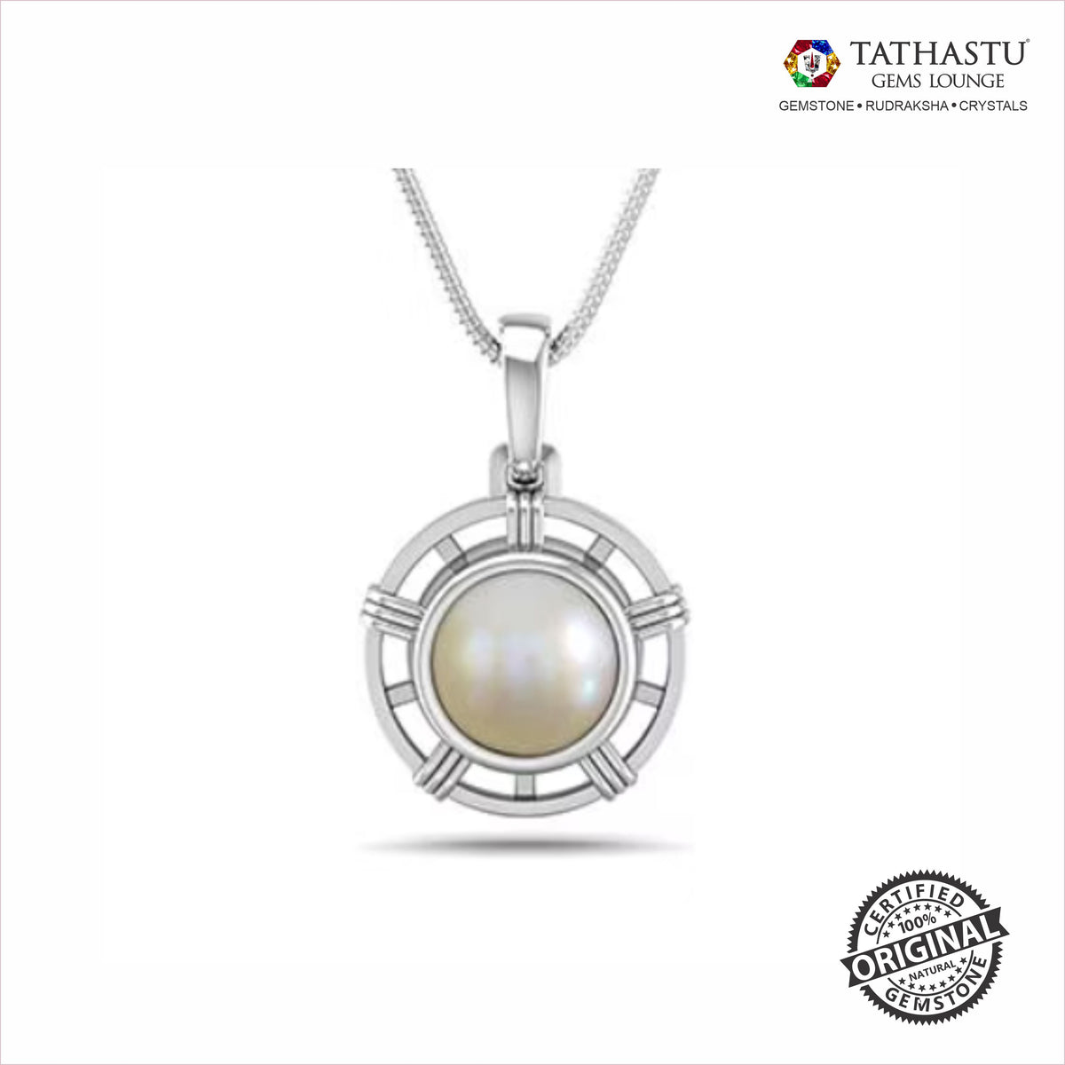 Lab Certificate - Natural White South Sea Pearl (Saccha Moti) 5.50 Carats – 100% Original & Lab Certified Moon (Chandra) Gemstone for Balance & Prosperity