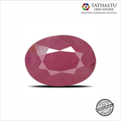 Natural Red Ruby (Manik) 5.85 Carat – 100% Original & Lab Certified Sun (Surya) Gemstone for Power & Confidence
