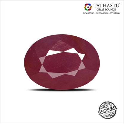 Natural Red Ruby (Manik) 5.51 Carat – 100% Original & Lab Certified Sun (Surya) Gemstone for Power & Confidence