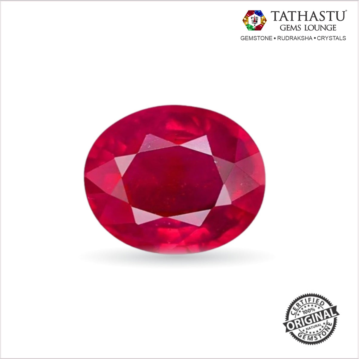 Natural Red Ruby (Manik) 4.47 Carat – 100% Original & Lab Certified Sun (Surya) Gemstone for Power & Confidence