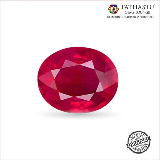 Natural Red Ruby (Manik) 4.47 Carat – 100% Original & Lab Certified Sun (Surya) Gemstone for Power & Confidence