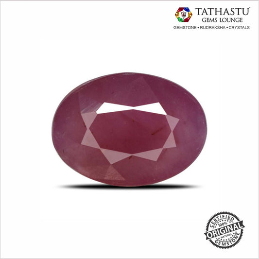 Natural Red Ruby (Manik) 6.12 Carat – 100% Original & Lab Certified Sun (Surya) Gemstone for Power & Confidence