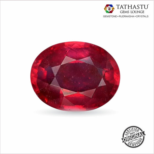 Natural Red Ruby (Manik) 4.93 Carat – 100% Original & Lab Certified Sun (Surya) Gemstone for Power & Confidence