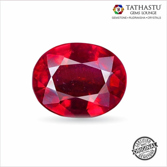Natural Red Ruby (Manik) 5.23 Carat – 100% Original & Lab Certified Sun (Surya) Gemstone for Power & Confidence