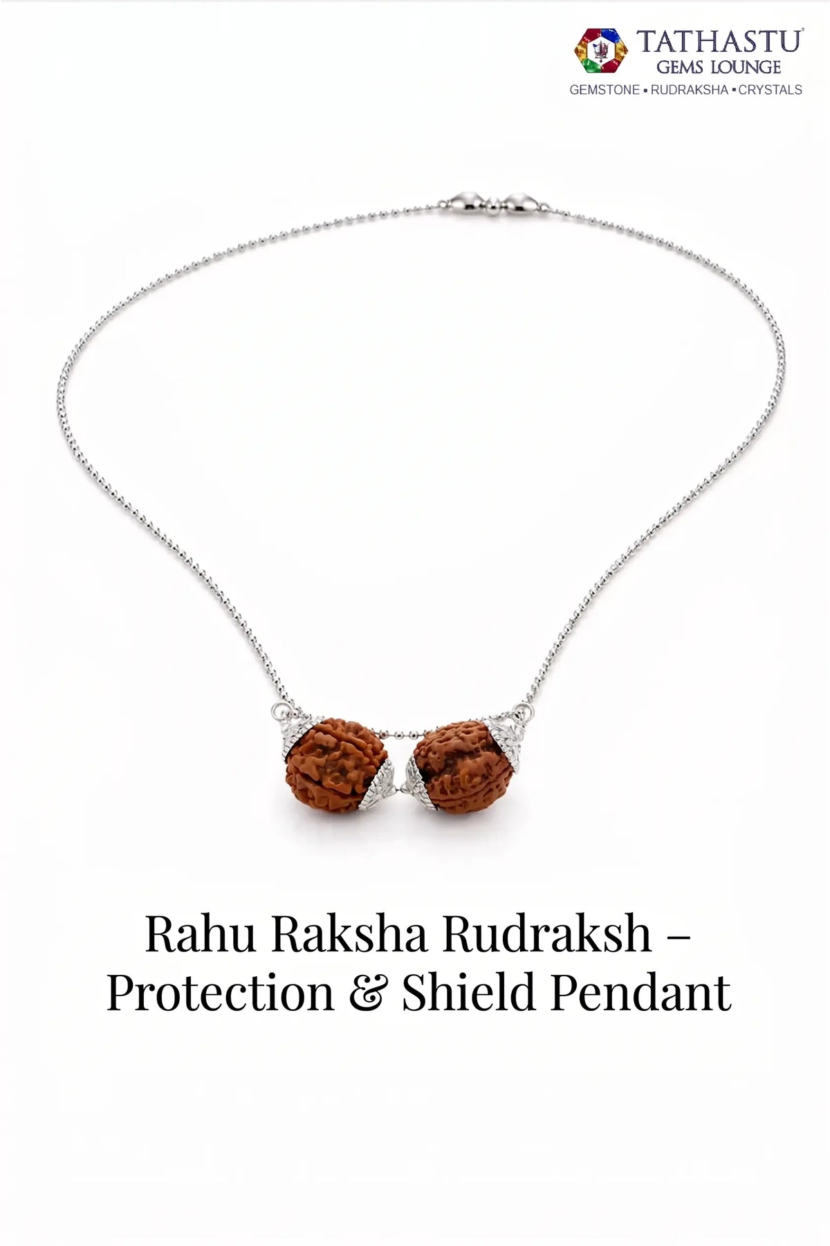 Abhimantrit Rahu Raksha Rudraksh Protection and Shield Pendant to remove Rahu dosha and negative energy - Tathastu Gems Lounge
