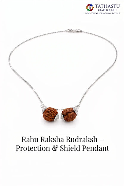 Abhimantrit Rahu Raksha Rudraksh Protection and Shield Pendant to remove Rahu dosha and negative energy - Tathastu Gems Lounge