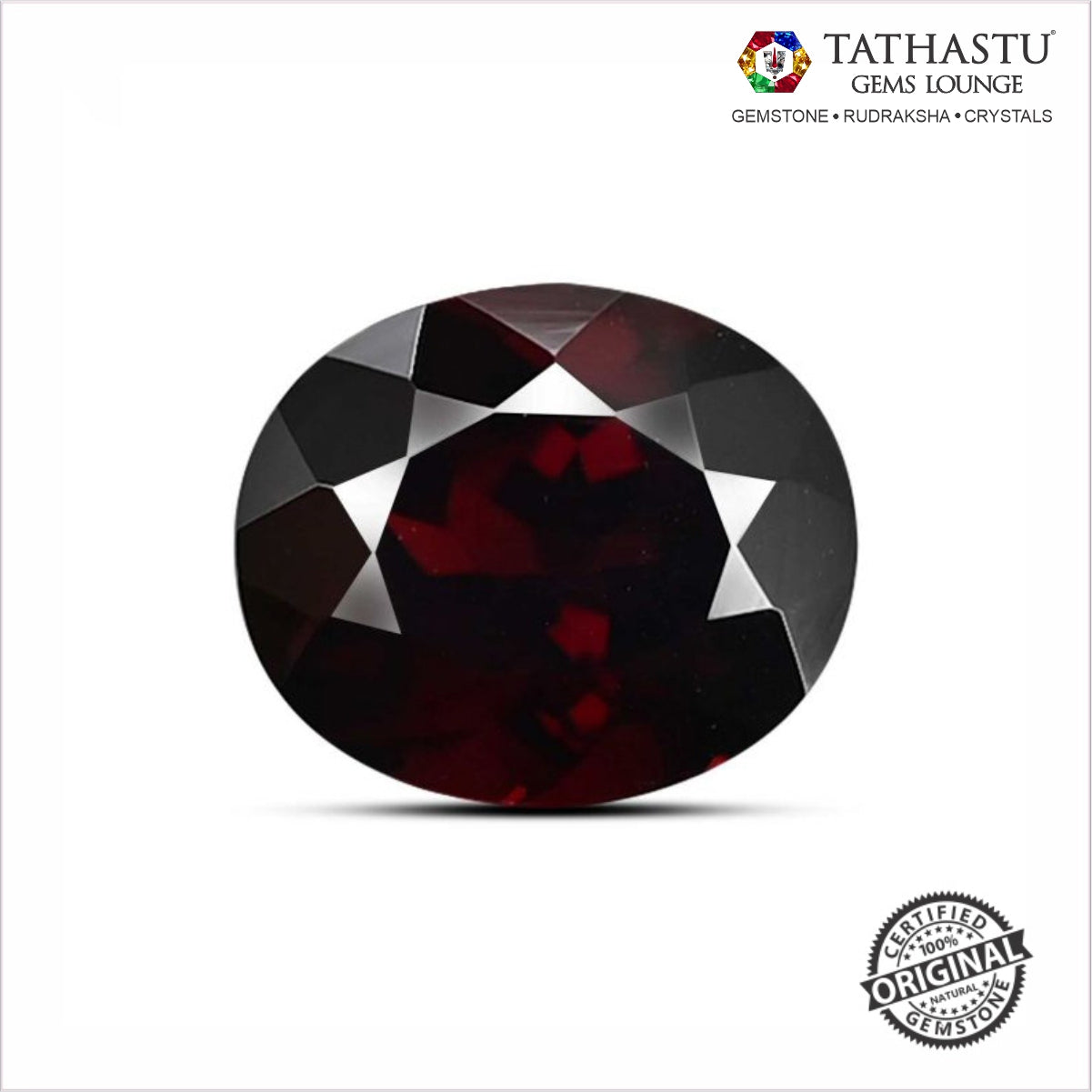 Red Garnet Raktmani stone 6.12 Carat for Protection & Success