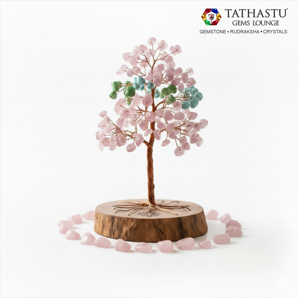 Original Rose Quartz Crystal Tree - Love Energy & Stress Relief