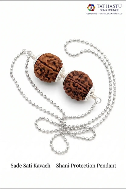 Abhimantrit Sade Sati Kavach Shani protection pendant for Saturn dosha relief and peace - Tathastu Gems Lounge