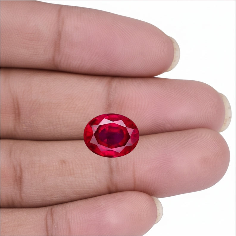 Natural Red Ruby (Manik) 6.12 Carat – 100% Original & Lab Certified Sun (Surya) Gemstone for Power & Confidence