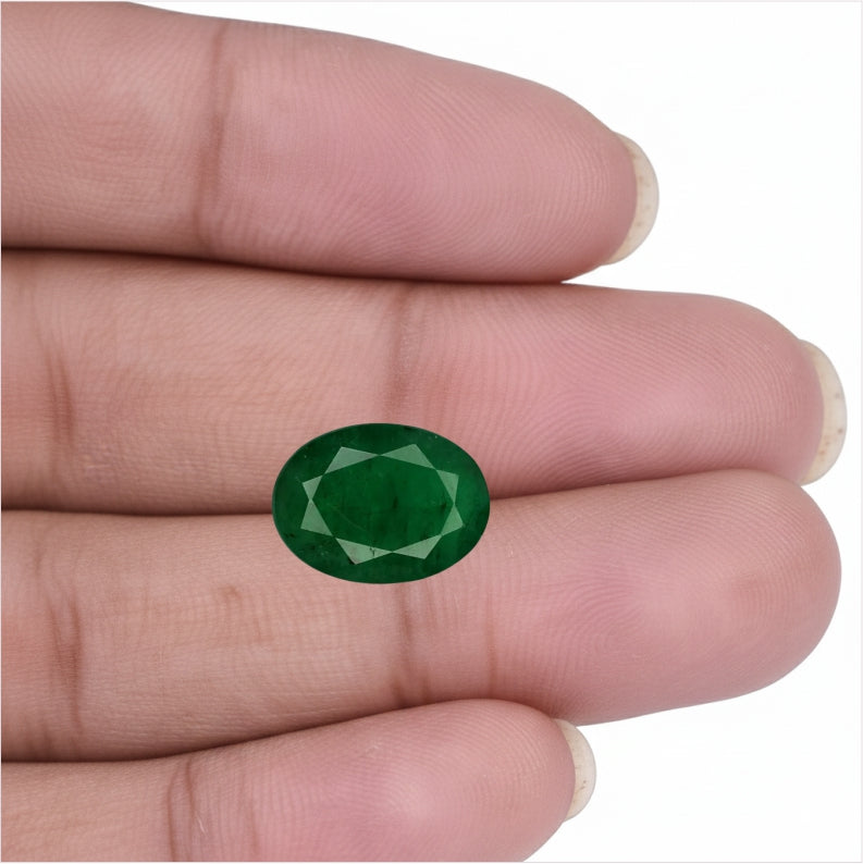 Natural Emerald (Panna) 3.13 Carat – 100% Original & Lab Certified Mercury (Budh) Gemstone for Intelligence & Growth