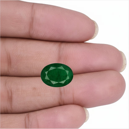 Natural Emerald (Panna) 3.13 Carat – 100% Original & Lab Certified Mercury (Budh) Gemstone for Intelligence & Growth