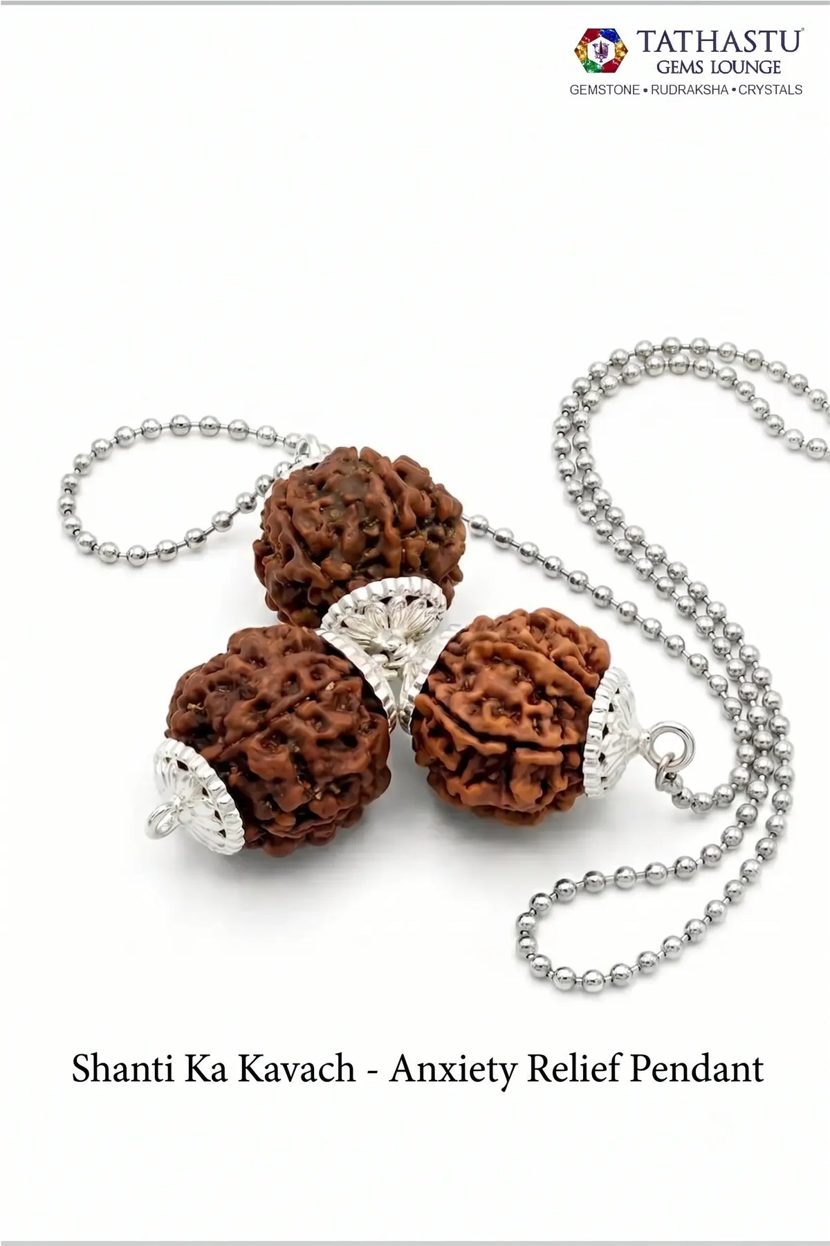 Abhimantrit Shanti Ka Kavach anxiety relief pendant for mental peace, stress reduction, and emotional balance - Tathastu Gems Lounge