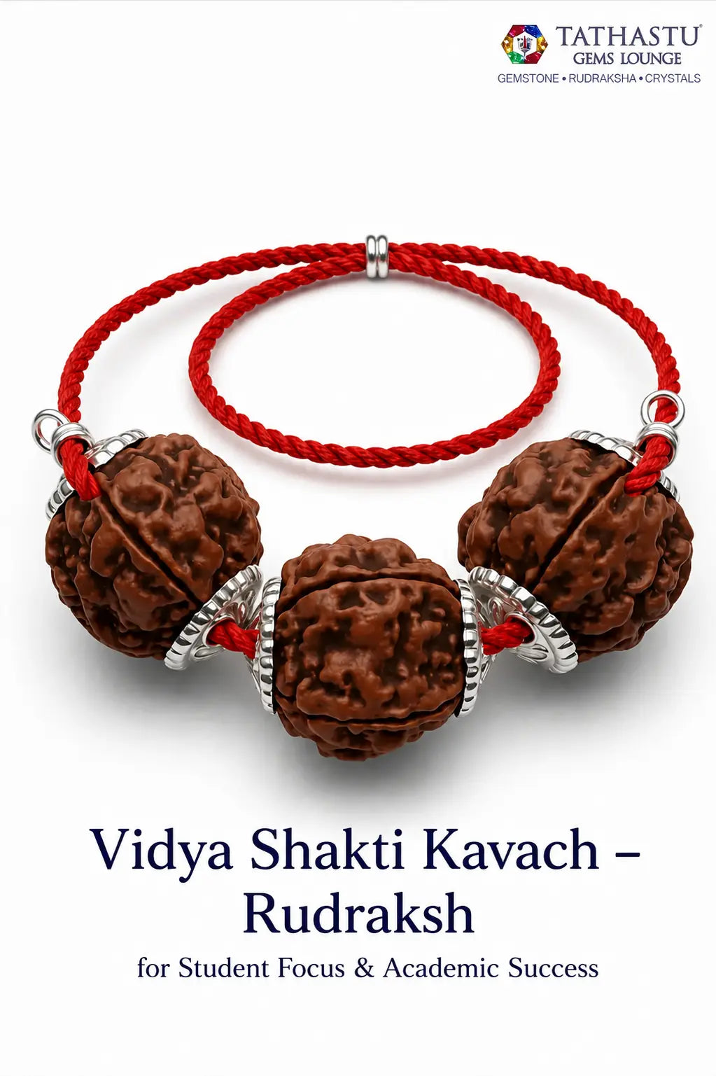 Abhimantrit Vidya Shakti Rudraksha Kavach for student focus, memory power, and academic success - Tathastu Gems Lounge