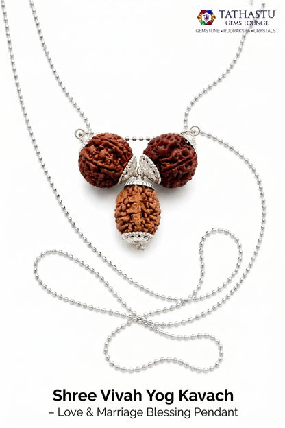 Abhimantrit Shree Vivah Yog Kavach love and marriage blessing pendant for early marriage and relationship harmony - Tathastu Gems Lounge