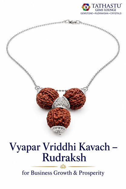 Abhimantrit Vyapar Vriddhi Rudraksha Kavach for business growth, wealth, and commercial prosperity - Tathastu Gems Lounge