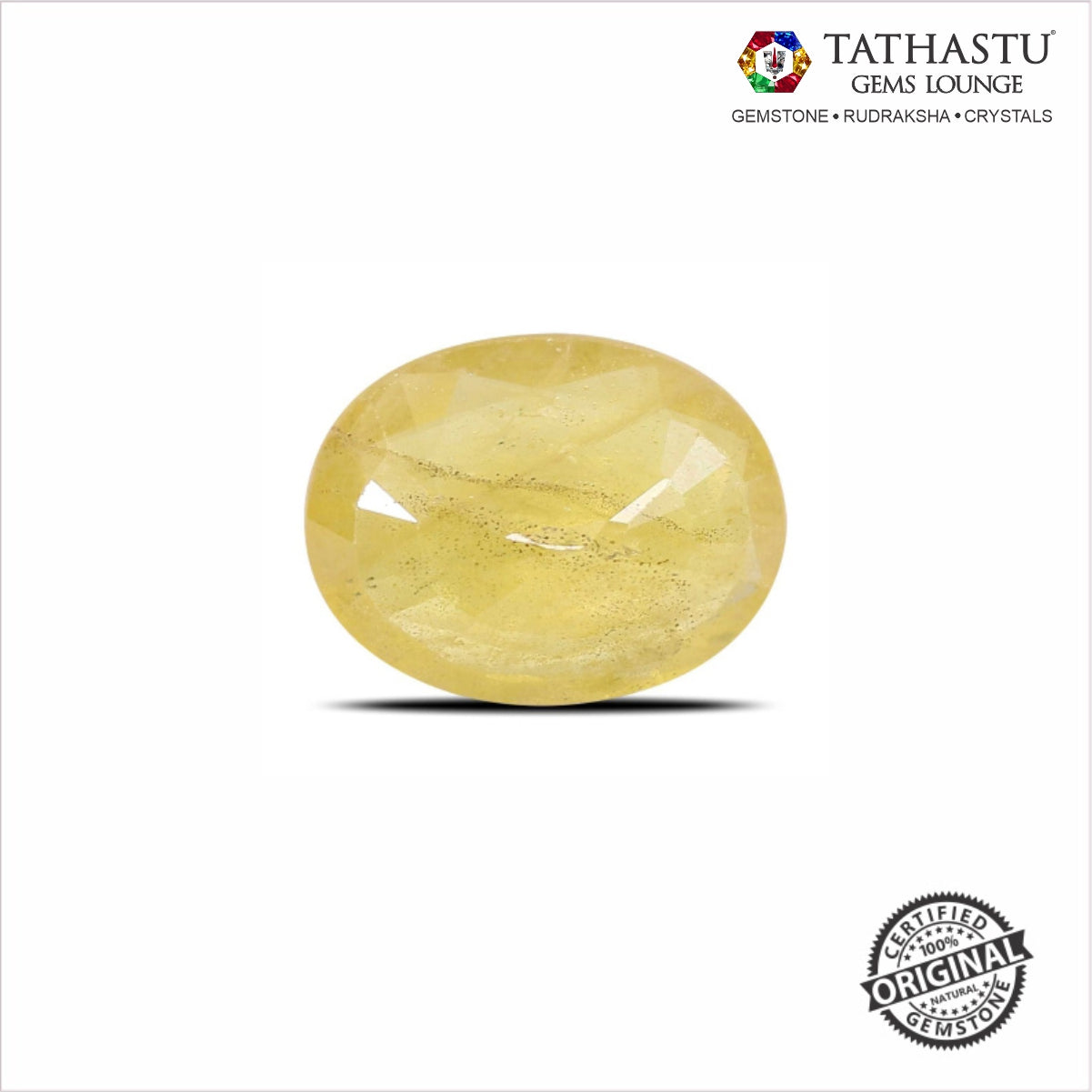 Natural Yellow Sapphire (Pukhraj) 3.71 Carat – Certified Jupiter Gemstone for Wealth & Success