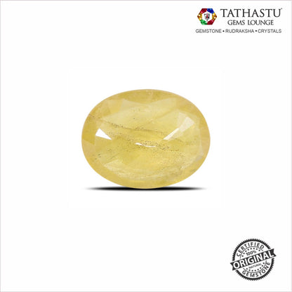 Natural Yellow Sapphire (Phukhraj) 3.72 Carat – Certified Jupiter Gemstone for Wealth & Success