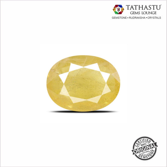 Natural Yellow Sapphire (Pukhraj) 3.71 Carat – Certified Jupiter Gemstone for Wealth & Success