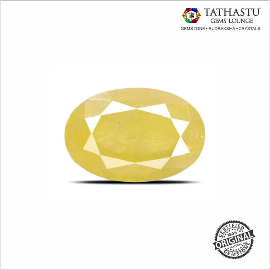 Natural Yellow Sapphire (Phukhraj) 3.72 Carat – Certified Jupiter Gemstone for Wealth & Success
