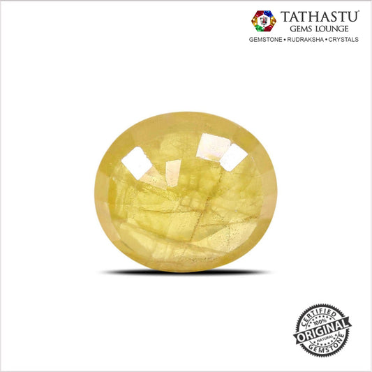 Natural Yellow Sapphire (Pukhraj) 3.40 Carat – 100% Original & Lab Certified Jupiter (Guru) Gemstone for Wealth & Success
