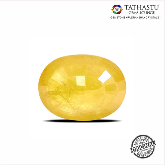 Natural Yellow Sapphire (Pukhraj) 4.10 Carat – 100% Original & Lab Certified Jupiter Gemstone for Wealth & Success