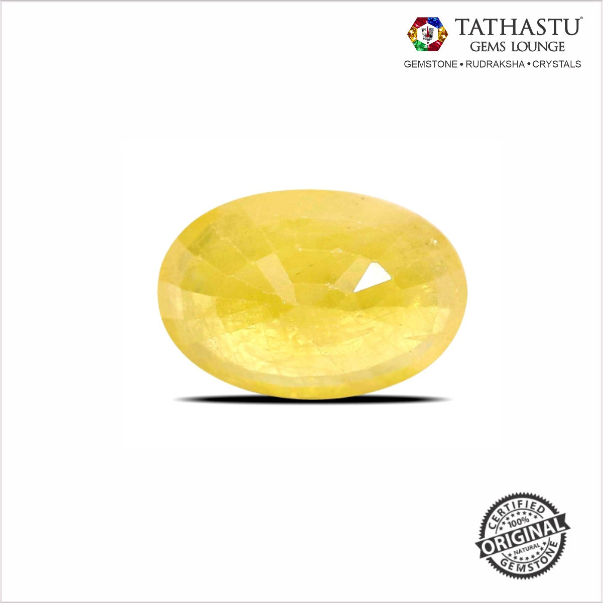 Natural Yellow Sapphire (Pukhraj) 4.20 Carat – 100% Original & Lab Certified Jupiter Gemstone for Wealth & Success