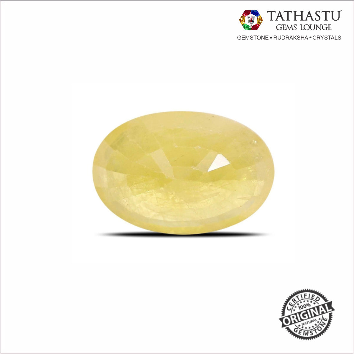 Natural Yellow Sapphire (Pukhraj) 4.12 Carat – 100% Original & Lab Certified Jupiter (Guru) Gemstone for Wealth & Success