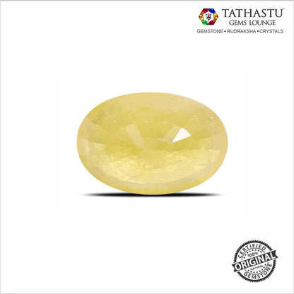 Natural Yellow Sapphire (Pukhraj) 4.12 Carat – 100% Original & Lab Certified Jupiter (Guru) Gemstone for Wealth & Success