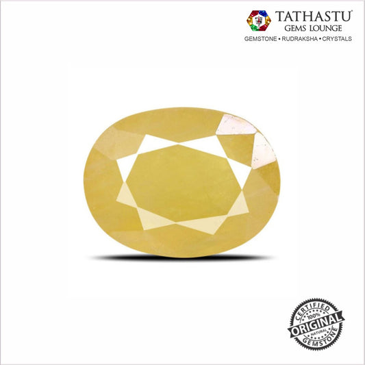 Natural Yellow Sapphire (Pukhraj) 4.32 Carat – 100% Original, Lab Certified Jupiter (Guru) Gemstone for Wealth & Success