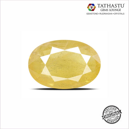 Natural Yellow Sapphire (Pukhraj) 5.27 Carat – 100% Original & Lab Certified Jupiter Gemstone for Wealth & Success