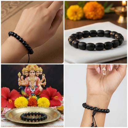 Certified Karungali Bracelet (8mm) | Natural Black Ebony Wood Beads for Success & Wealth
