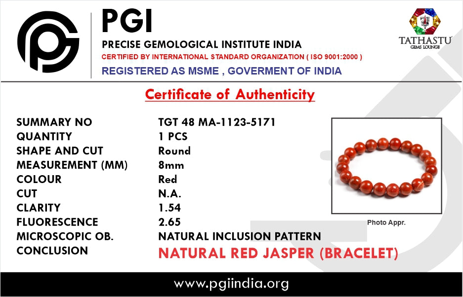 Original Red Jasper Bracelet -A Symbol of grounding &  mental clarity