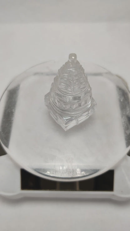 Original Certified Sphatik Shree Yantra (2 Inch) for Wealth, Prosperity & Vastu Correction