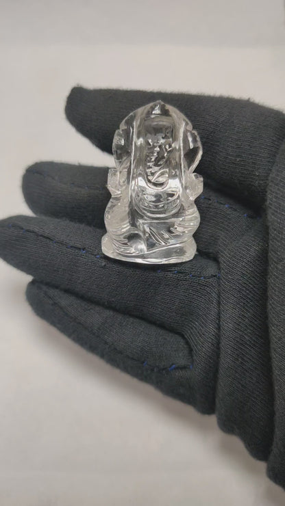 Divine Aura Natural Sphatik Ganesha Idol for Home & Spiritual Energy