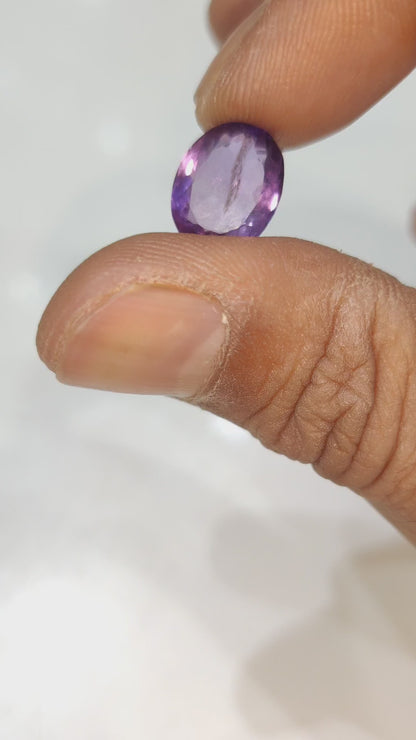 Natural Blue Amethyst (Jamunia) 5.38 Carat – 100% Original & Lab Certified Gemstone for Clarity & Spiritual Healing