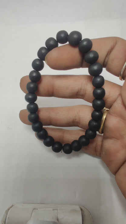 Certified Karungali Bracelet (8mm) | Natural Black Ebony Wood Beads for Success & Wealth