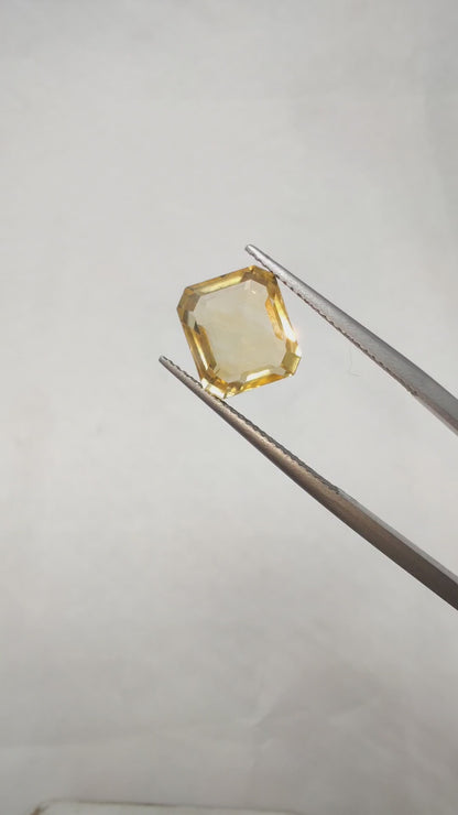 Natural Yellow Citrine (Sunela) 5.10 Carat – 100% Original & Lab Certified Gemstone for Success & Positive Energy