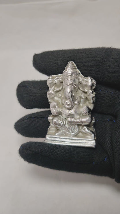 Original Parad Ganesh Ji 125gm - Siddh Mercury Ganesha for Money & Success